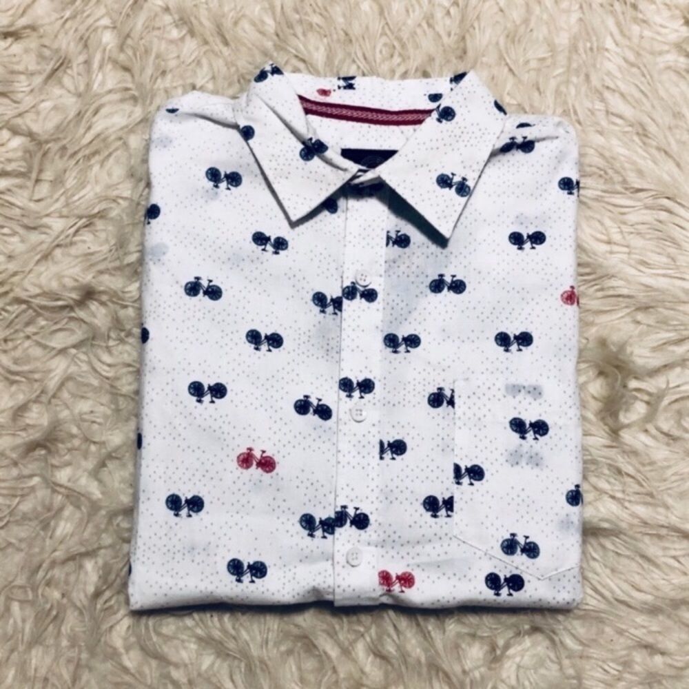 Bicycle Novelty Print Buttondown Shirt NEW